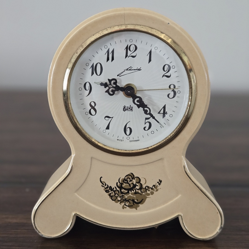 VTG 70s Schmid West Germany Musical Alarm Clock Godfather Speak Softly Love FLAW